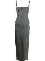 Thom Browne robe crayon en laine à design de corset - Gris