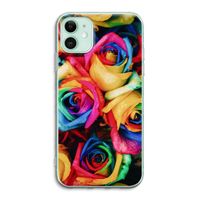 Neon bloemen: iPhone 11 Transparant Hoesje