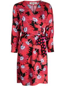 DVF Diane von Furstenberg robe courte Mikah à fleurs - Rouge