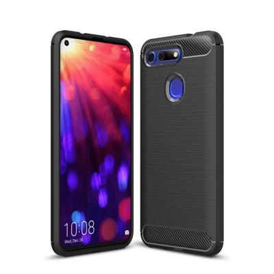 Geborsteld textuur koolstofvezel schokbestendige TPU Case voor Huawei Honor bekijken 20(Black)