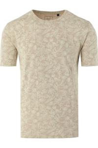 Marvelis Casual Modern Fit T-Shirt ronde hals beige, Motief