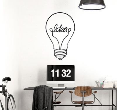 Muursticker gloeilamp idee