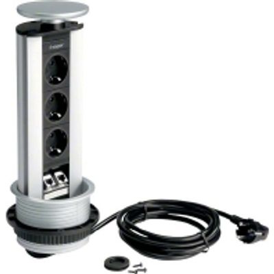 G 7045 LAN  - Socket outlet strip silver G 7045 LAN