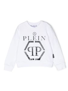 Philipp Plein Junior sweat à logo imprimé - Blanc