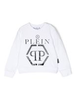 Philipp Plein Junior sweat à logo imprimé - Blanc - thumbnail