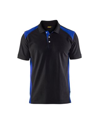 Blaklader polo pique polo 3324-1050 zwart/korenblauw mt L