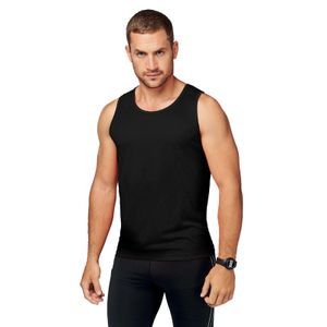 Set van 2x stuks zwart sport singlet voor heren, maat: 2XL (44/56)