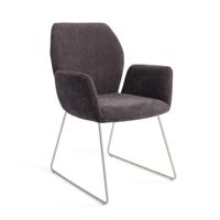 Jesper Home Eetkamerstoel 'Misaki' Slide Steel, kleur Almost Black