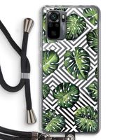 Geometrische jungle: Xiaomi Redmi Note 10 Pro Transparant Hoesje met koord