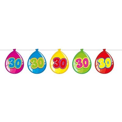 Verjaardag slinger - 30 Jaar - leeftijd versiering - ballon slinger - papier - 10 mtr