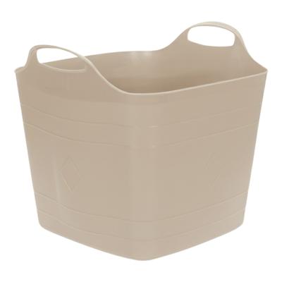 Excellent houseware Flexibele kuip / emmer - beige - 25 l - kunststof - 40 x 35 cm