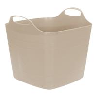 Excellent houseware Flexibele kuip / emmer - beige - 25 l - kunststof - 40 x 35 cm