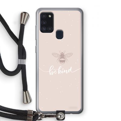 Be(e) kind: Samsung Galaxy A21s Transparant Hoesje met koord