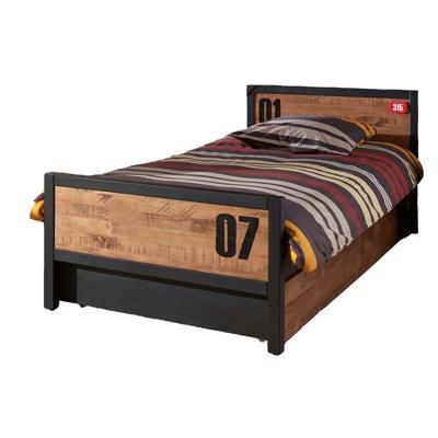 Leen Bakker - Vipack Bed Alex Met Rolbed/opberglade - Bruin/zwart - Grenenhout - Bruin#Zwart