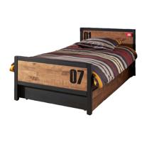 Leen Bakker - Vipack Bed Alex Met Rolbed/opberglade - Bruin/zwart - Grenenhout - Bruin#Zwart