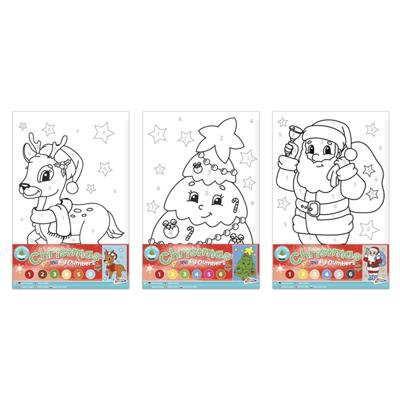 Grafix Xmas canvas schilderen op nummer - kerstman