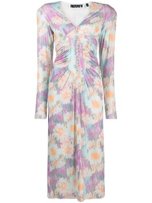 ROTATE BIRGER CHRISTENSEN robe Heather mi-longue à fleurs - Rose
