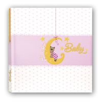 Fotoboek/fotoalbum Mia baby meisje met 20 paginas roze 24 x 24 x 2,5 cm   - - thumbnail