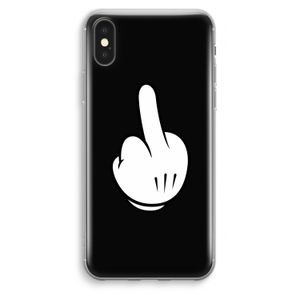 Middle finger black: iPhone XS Max Transparant Hoesje