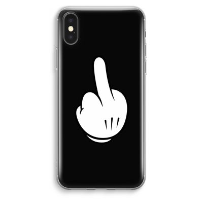 Middle finger black: iPhone XS Max Transparant Hoesje