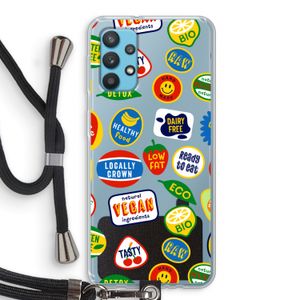 Fruitsticker: Samsung Galaxy A32 4G Transparant Hoesje met koord