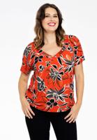 Yoek Shirt dubbele V-hals MIX PRINT | Rood | Maat 58/60