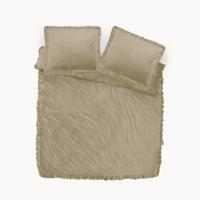 RoyalTextile - Velvet Ruffles Dekbedovertrek - Taupe - 240 x 220 RoyalTextile - Velvet Ruffles Dekbedovertrek - Taupe - 240 x 220