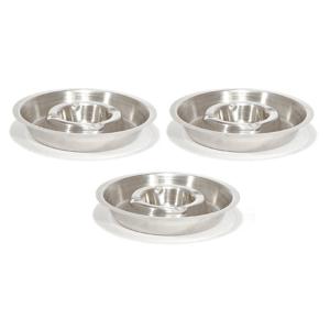 RVS asbak rond 16 cm - 3x - Hotelasbak - Horeca/terras/tafel asbakken