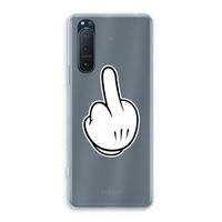 Middle finger black: Sony Xperia 5 II Transparant Hoesje