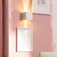Buitenlamp wit Kubus &apos;Ace&apos; wit led up and down lamp (IP65 volledig waterdicht)
