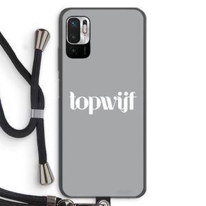 Topwijf Grijs Wit: Xiaomi Redmi Note 10 5G Transparant Hoesje met koord