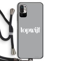 Topwijf Grijs Wit: Xiaomi Redmi Note 10 5G Transparant Hoesje met koord