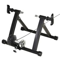 HOMCOM fietstrainer fietstraining indoor fiets hometrainer inklapbaar magneetrem 26"-29" metaal kunststof zwart 68 x 62,5 x 49 cm