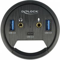 Delock 62794 3-poorts hub voor in bureau USB 1 x USB Type-C en 2 x USB Type-A + HD-audiopoorten Delock 62794 3-poorts hub voor in bureau USB 1 x USB Type-C en 2 x USB Type-A + HD-audiopoorten
