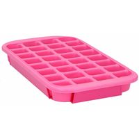 XL ijsblokjes vorm - 32 ijsklontjes - fuchsia roze - 33 x 18 x 3.5 cm - rubber   -