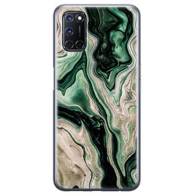 Oppo A92 siliconen hoesje - Green waves
