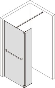 Saqu Modulo inloopdouche met zijwand incl. handdoekhouder en antikalk 100x30x210cm chroom