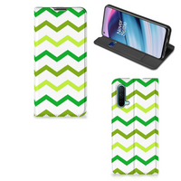 OnePlus Nord CE 5G Hoesje met Magneet Zigzag Groen - thumbnail