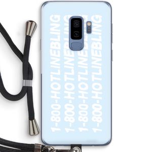 Hotline bling blue: Samsung Galaxy S9 Plus Transparant Hoesje met koord
