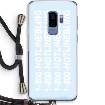 Hotline bling blue: Samsung Galaxy S9 Plus Transparant Hoesje met koord