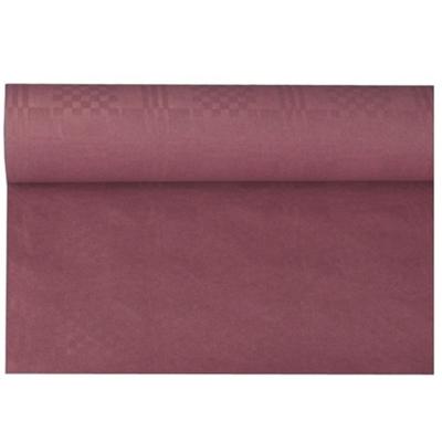 Tafellaken/tafelkleed rol papier - 800 x 118 cm - aubergine - Lange tafels - Damast papier