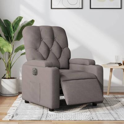 Fauteuil verstelbaar elektrisch stof taupe