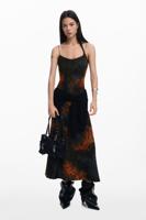 Afneembare jurk met dierenprint - GREEN - M