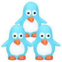 Rubber badeendje/pinguin - 3x - Classic blauw - badkamer fun artikelen - size 6 cm - kunststof