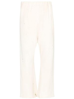 Maison Margiela pantalon de jogging à détail de découpe - Blanc