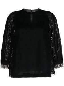 SHIATZY CHEN blouse à détails en dentelle - Noir