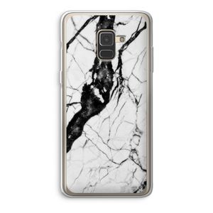 Witte marmer 2: Samsung Galaxy A8 (2018) Transparant Hoesje
