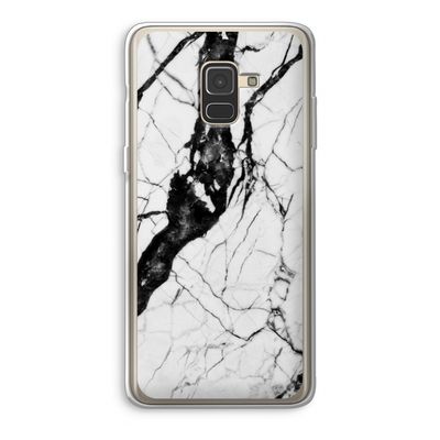 Witte marmer 2: Samsung Galaxy A8 (2018) Transparant Hoesje