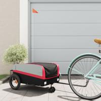 VidaXL Fietstrailer 30 kg ijzer zwart en rood