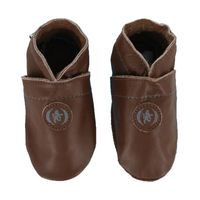 Oxxy babyslofjes uni met logo cognac Maat